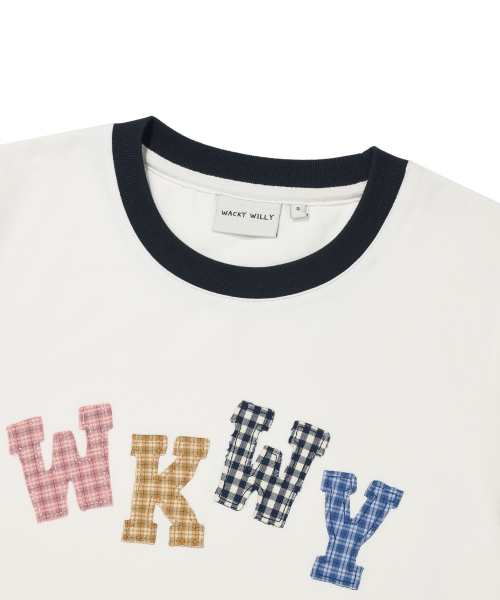 Wacky WiLLy(ワッキーウィリー)の「ウィメンズスリムベイビーフィットリンガー半袖Tシャツホワイト(Tシャツ/カットソー・レディース・その他・SMALL/MEDIUM)」の3枚目の写真