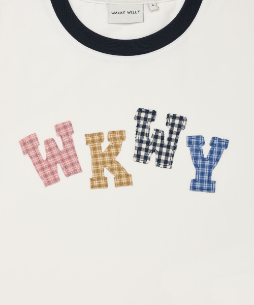 Wacky WiLLy(ワッキーウィリー)の「ウィメンズスリムベイビーフィットリンガー半袖Tシャツホワイト(Tシャツ/カットソー・レディース・その他・SMALL/MEDIUM)」の4枚目の写真