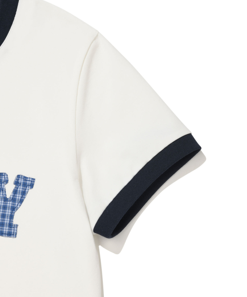 Wacky WiLLy(ワッキーウィリー)の「ウィメンズスリムベイビーフィットリンガー半袖Tシャツホワイト(Tシャツ/カットソー・レディース・その他・SMALL/MEDIUM)」の5枚目の写真