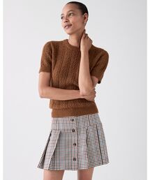 kate spade new york | シェパード チェック ボタン フロント プリーテッド ミニ スカート(スカート)