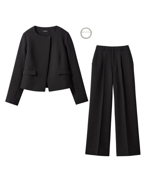 StyleNote(スタイルノート)の「3点セットデザインジャケット+パンツ【入卒・通勤】(丈が選べる)(セットアップ・レディース・ブラック・LL2/L2/L1/M2/M1/S2/S1)」の4枚目の写真