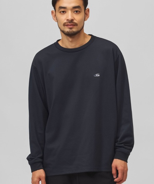 NEW BALANCE(ニューバランス)の「【別注】ニューバランス New Balance リラックスロングスリーブTシャツシューパッチ 限定コラボ(Tシャツ/カットソー・メンズ・ネイビー・LL/S/M)」の1枚目の写真