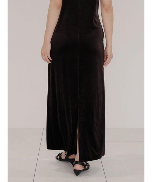 FIKA.（フィーカ）の「Sleeveless velour onepiece（ワンピース・レディース・ブラック/ブラウン・MEDIUM）」の10枚目の写真