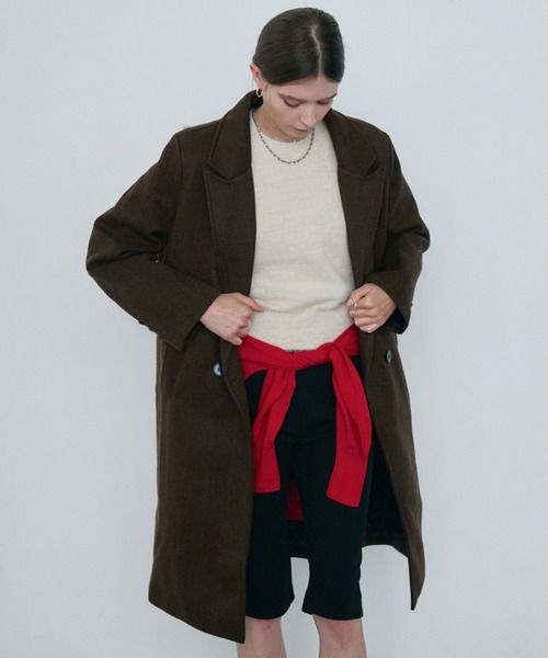Rohwel(ローウェル)の「Oversized Tailored Long Coat / オーバーサイズテーラードロングコート(チェスターコート・レディース・ブラウン/ブラック・FREE)」の9枚目の写真