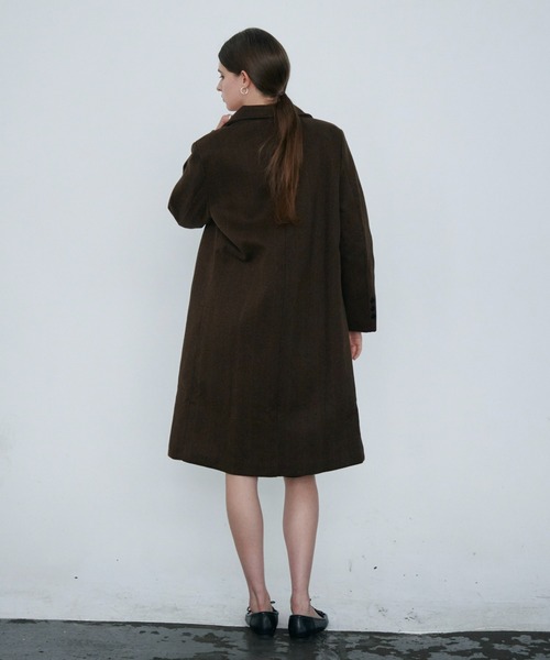 Rohwel(ローウェル)の「Oversized Tailored Long Coat / オーバーサイズテーラードロングコート(チェスターコート・レディース・ブラウン/ブラック・FREE)」の14枚目の写真