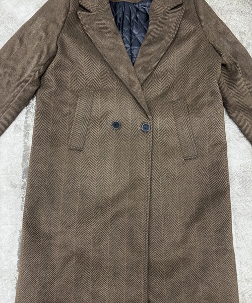 Rohwel(ローウェル)の「Oversized Tailored Long Coat / オーバーサイズテーラードロングコート(チェスターコート・レディース・ブラウン/ブラック・FREE)」の17枚目の写真