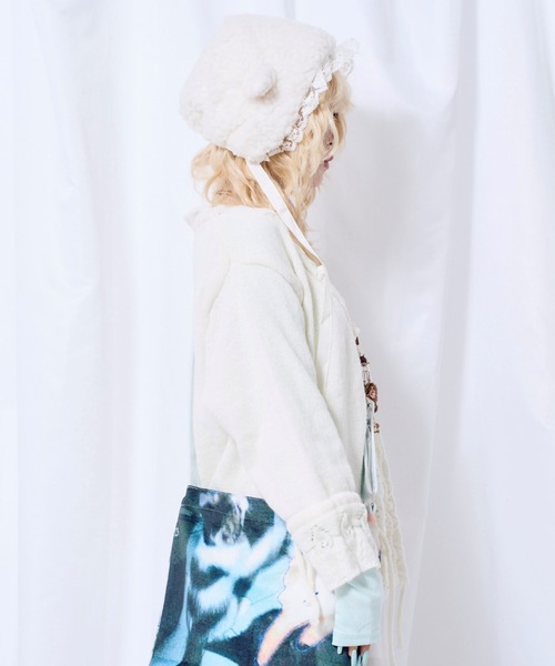 Never mind the XU / Chikashitsu+（ネバーマインド ザ エックスユー / チカシツプラス）の「【Nerd out XU】Cozy Vintage Gray Bubble Knit cardigan / 【ナードアウトエックスユー】コージーヴィンテージグレーバブルニットカーディガン＜着用動画あり＞（カーディガン/ボレロ・レディース・グレー/アイボリー・L）」の20枚目の写真