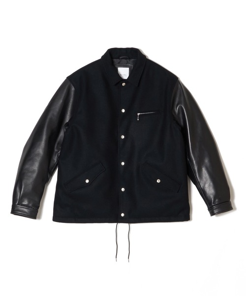 CRIMIE(クライミー)の「MELTON COMBINATION LEATHER SLEEVE SPORTS JACKET(ブルゾン・メンズ・ブラック・XXL/XL/L/M/S)」の9枚目の写真