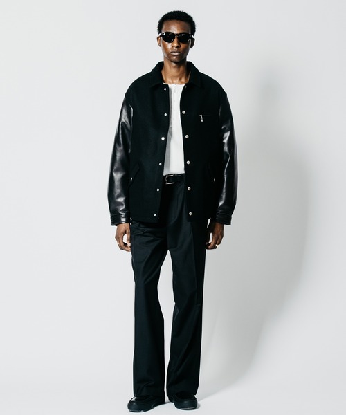 CRIMIE(クライミー)の「MELTON COMBINATION LEATHER SLEEVE SPORTS JACKET(ブルゾン・メンズ・ブラック・XXL/XL/L/M/S)」の3枚目の写真