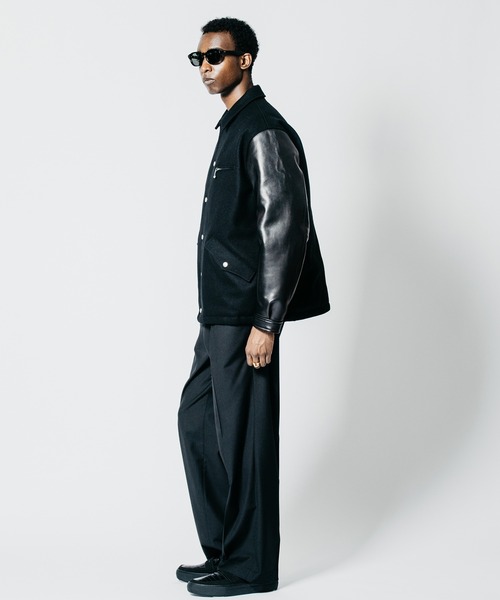 CRIMIE(クライミー)の「MELTON COMBINATION LEATHER SLEEVE SPORTS JACKET(ブルゾン・メンズ・ブラック・XXL/XL/L/M/S)」の6枚目の写真