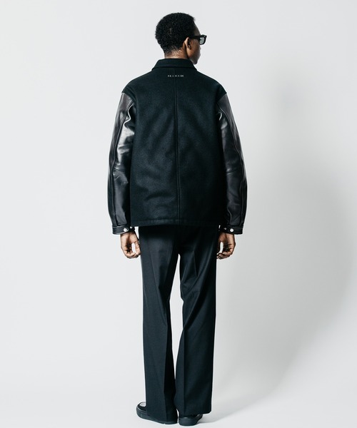 CRIMIE(クライミー)の「MELTON COMBINATION LEATHER SLEEVE SPORTS JACKET(ブルゾン・メンズ・ブラック・XXL/XL/L/M/S)」の7枚目の写真