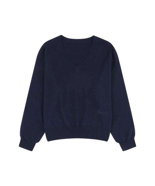LAZYZ（レイジジ）の「クラシック vneckニット (4カラー)（ニット/セーター・レディース・ライトグレー/スカイブルー/ネイビー/チャコール・F）」の12枚目の写真
