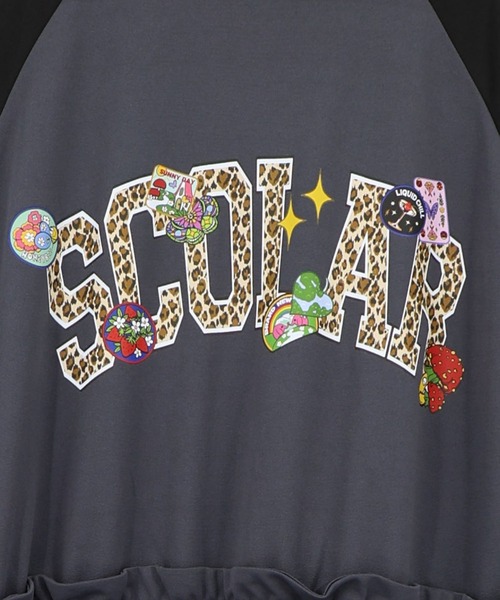 ScoLar(スカラー)の「ScoLar(スカラー) レオパードロゴ 配色ジャージワンピ(ワンピース・レディース・チャコールグレー/ブラック/ベージュ・MEDIUM)」の20枚目の写真