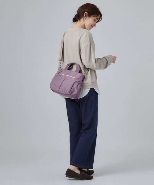SHOO・LA・RUE(シューラルー)の「【撥水/2WAY】9ポケットトートバッグ(トートバッグ・レディース・ベージュ/ブラック/ライトパープル・00)」の13枚目の写真