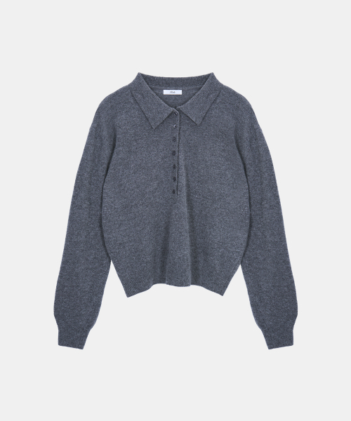 POETSEOUL(ポエットソウル)の「TINT COLLAR KNIT_メランジグレー(ニット/セーター・レディース・その他・F)」の2枚目の写真