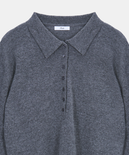 POETSEOUL(ポエットソウル)の「TINT COLLAR KNIT_メランジグレー(ニット/セーター・レディース・その他・F)」の4枚目の写真