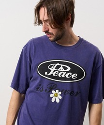 STUD MUFFIN（スタッドマフィン）の「mt10762- 6.5ozコットン フェードウォッシュ PEACE-フラワーサガラパッチ SSシャツ(714-02942)（Tシャツ/カットソー）」