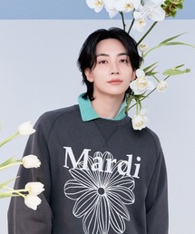 Mardi Mercredi（マルディメクルディ）の「【JEONGHAN着用】【UNISEX】SWEATSHIRT RAGLAN LA FLEUR PIGMENT WASHING   ユニセックス スウェットシャツ ラグラン ラ フルール ピグメント ウォッシング（スウェット）」