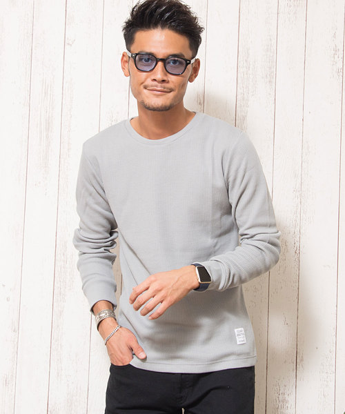 CavariA（キャバリア）の「『CavariA/キャバリア』サーマルニット無地長袖ニットTシャツ【3ネックタイプから選べる】（ニット/セーター・メンズ・ネイビー/ブラック/カーキ/ライトピンク/グレー/ホワイト/ベージュ/ベージュ系その他2/ベージュ系その他3/グリーン系その他/グリーン系その他2/グリーン系その他3/ブルー系その他/ピンク系その他/ブルー系その他3/ピンク系その他2/ピンク系その他3/ホワイト系その他/ホワイト系その他2/ホワイト系その他3/ブラック系その他/ブラック系その他2/ブラック系その他3/グレー系その他/グレー系その他2/グレー系その他3/ベージュ系その他/ブルー系その他2・L/LL/M/XL）」の10枚目の写真