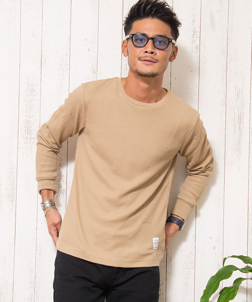 CavariA（キャバリア）の「『CavariA/キャバリア』サーマルニット無地長袖ニットTシャツ【3ネックタイプから選べる】（ニット/セーター・メンズ・ネイビー/ブラック/カーキ/ライトピンク/グレー/ホワイト/ベージュ/ベージュ系その他2/ベージュ系その他3/グリーン系その他/グリーン系その他2/グリーン系その他3/ブルー系その他/ピンク系その他/ブルー系その他3/ピンク系その他2/ピンク系その他3/ホワイト系その他/ホワイト系その他2/ホワイト系その他3/ブラック系その他/ブラック系その他2/ブラック系その他3/グレー系その他/グレー系その他2/グレー系その他3/ベージュ系その他/ブルー系その他2・L/LL/M/XL）」の14枚目の写真