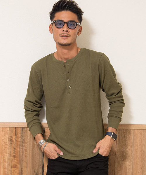 CavariA（キャバリア）の「『CavariA/キャバリア』サーマルニット無地長袖ニットTシャツ【3ネックタイプから選べる】（ニット/セーター・メンズ・ネイビー/ブラック/カーキ/ライトピンク/グレー/ホワイト/ベージュ/ベージュ系その他2/ベージュ系その他3/グリーン系その他/グリーン系その他2/グリーン系その他3/ブルー系その他/ピンク系その他/ブルー系その他3/ピンク系その他2/ピンク系その他3/ホワイト系その他/ホワイト系その他2/ホワイト系その他3/ブラック系その他/ブラック系その他2/ブラック系その他3/グレー系その他/グレー系その他2/グレー系その他3/ベージュ系その他/ブルー系その他2・L/LL/M/XL）」の20枚目の写真