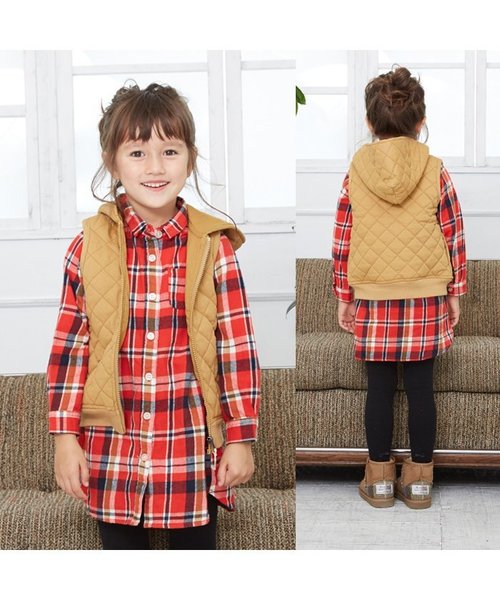 apres les cours（アプレレクール）の「シャツワンピース（ワンピース・キッズ・レッド/イエロー・100/120/110/130/140/90/80）」の3枚目の写真