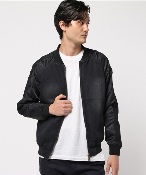 VENCEEXCHANGE（ヴァンスエクスチェンジ）の「【BITTER11月号 掲載商品】カットデニムスカジャン      （スカジャン・メンズ・ブラック/ブルー・MEDIUM/LARGE）」の12枚目の写真