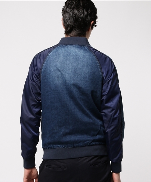 VENCEEXCHANGE（ヴァンスエクスチェンジ）の「【BITTER11月号 掲載商品】カットデニムスカジャン      （スカジャン・メンズ・ブラック/ブルー・MEDIUM/LARGE）」の5枚目の写真