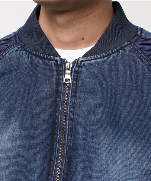 VENCEEXCHANGE（ヴァンスエクスチェンジ）の「【BITTER11月号 掲載商品】カットデニムスカジャン      （スカジャン・メンズ・ブラック/ブルー・MEDIUM/LARGE）」の6枚目の写真