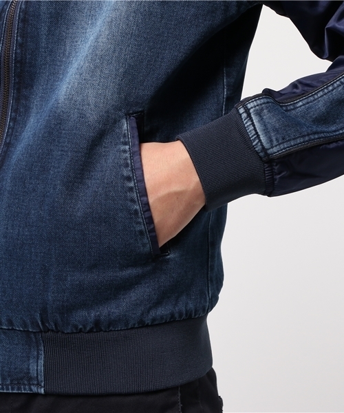 VENCEEXCHANGE（ヴァンスエクスチェンジ）の「【BITTER11月号 掲載商品】カットデニムスカジャン      （スカジャン・メンズ・ブラック/ブルー・MEDIUM/LARGE）」の7枚目の写真