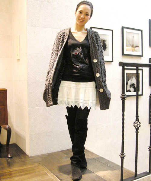 Jewel Changes（ジュエルチェンジズ）の「JCRP ローン レース シャーリング スカート（スカート・レディース・オフホワイト/ナチュラル・フリー）」の11枚目の写真