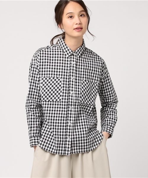 Honeys（ハニーズ）の「ゆるシャツ（シャツ/ブラウス・レディース・ホワイト×ブラック/カーキ/オフホワイト/ホワイト/レッド/ホワイト系その他・L/M）」の3枚目の写真