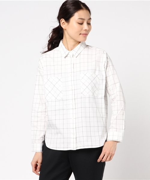 Honeys（ハニーズ）の「ゆるシャツ（シャツ/ブラウス・レディース・ホワイト×ブラック/カーキ/オフホワイト/ホワイト/レッド/ホワイト系その他・L/M）」の4枚目の写真