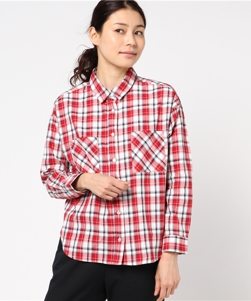 Honeys（ハニーズ）の「ゆるシャツ（シャツ/ブラウス・レディース・ホワイト×ブラック/カーキ/オフホワイト/ホワイト/レッド/ホワイト系その他・L/M）」の6枚目の写真