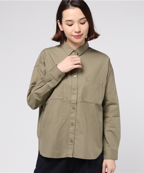 Honeys（ハニーズ）の「ゆるシャツ（シャツ/ブラウス・レディース・ホワイト×ブラック/カーキ/オフホワイト/ホワイト/レッド/ホワイト系その他・L/M）」の5枚目の写真