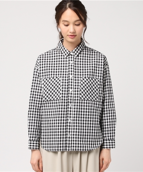 Honeys（ハニーズ）の「ゆるシャツ（シャツ/ブラウス・レディース・ホワイト×ブラック/カーキ/オフホワイト/ホワイト/レッド/ホワイト系その他・L/M）」の7枚目の写真