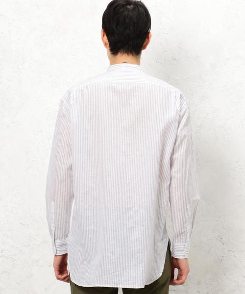 green label relaxing(グリーンレーベルリラクシング)の「SC C/LI BIG/バンドカラー シャツ ◆(シャツ/ブラウス・メンズ・ホワイト/ネイビー/その他・LARGE/MEDIUM/SMALL)」の4枚目の写真