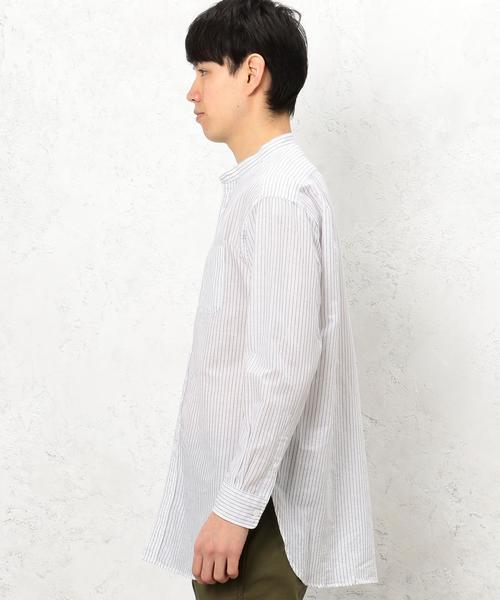 green label relaxing(グリーンレーベルリラクシング)の「SC C/LI BIG/バンドカラー シャツ ◆(シャツ/ブラウス・メンズ・ホワイト/ネイビー/その他・LARGE/MEDIUM/SMALL)」の6枚目の写真