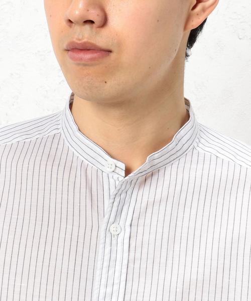 green label relaxing(グリーンレーベルリラクシング)の「SC C/LI BIG/バンドカラー シャツ ◆(シャツ/ブラウス・メンズ・ホワイト/ネイビー/その他・LARGE/MEDIUM/SMALL)」の8枚目の写真