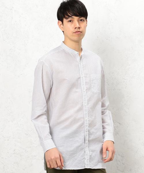 green label relaxing(グリーンレーベルリラクシング)の「SC C/LI BIG/バンドカラー シャツ ◆(シャツ/ブラウス・メンズ・ホワイト/ネイビー/その他・LARGE/MEDIUM/SMALL)」の21枚目の写真