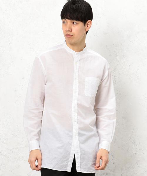 green label relaxing(グリーンレーベルリラクシング)の「SC C/LI BIG/バンドカラー シャツ ◆(シャツ/ブラウス・メンズ・ホワイト/ネイビー/その他・LARGE/MEDIUM/SMALL)」の12枚目の写真