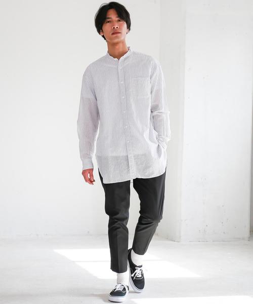 green label relaxing(グリーンレーベルリラクシング)の「SC C/LI BIG/バンドカラー シャツ ◆(シャツ/ブラウス・メンズ・ホワイト/ネイビー/その他・LARGE/MEDIUM/SMALL)」の17枚目の写真