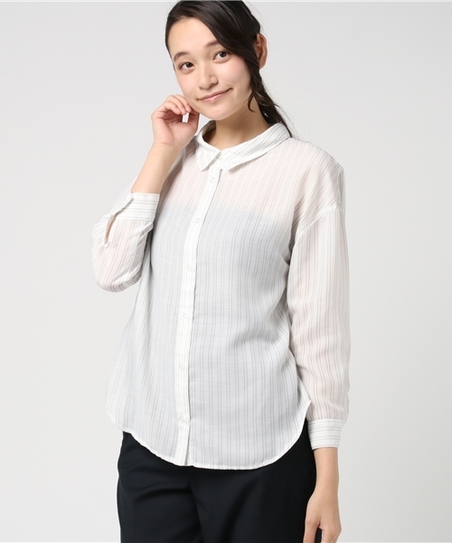 N.（N. Natural Beauty Basic）（エヌエヌナチュラルビューティーベーシック）の「ウォッシャブルビエラブラウス（シャツ/ブラウス・レディース・ホワイト系その他/ピンク/グレー/ネイビー/ホワイト・MEDIUM）」の8枚目の写真