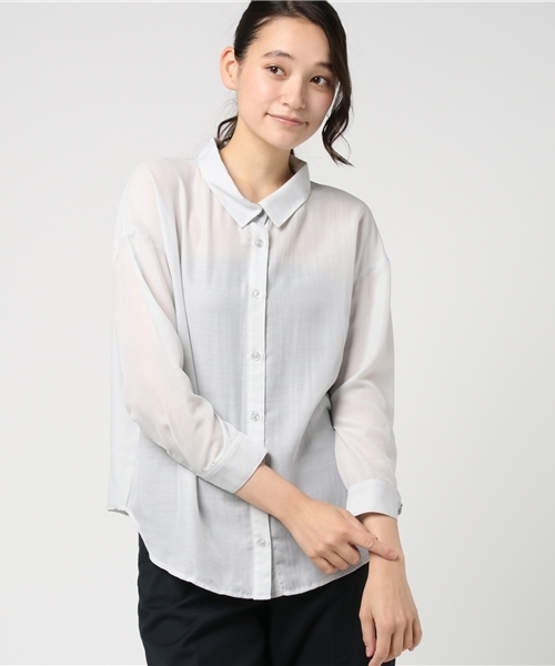 N.（N. Natural Beauty Basic）（エヌエヌナチュラルビューティーベーシック）の「ウォッシャブルビエラブラウス（シャツ/ブラウス・レディース・ホワイト系その他/ピンク/グレー/ネイビー/ホワイト・MEDIUM）」の10枚目の写真