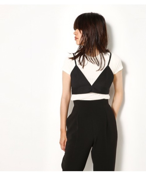 SLY(スライ)の「WIDE RIB CUT TOPS(Tシャツ/カットソー・レディース・ダークブラウン/ダークグリーン/ホワイト/ブラック・2/1)」の2枚目の写真