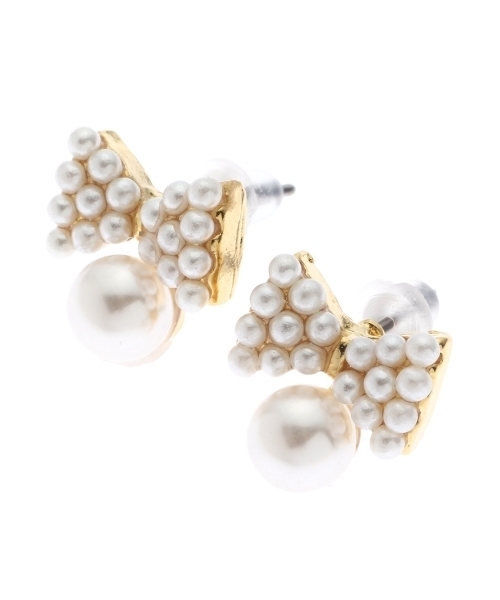 Couture Brooch クチュールブローチ の パールリボンピアス ピアス 両耳用 Wear