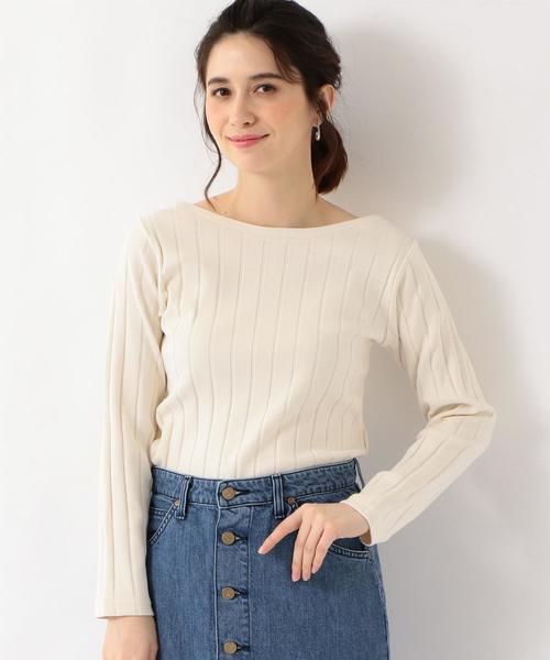 green label relaxing（グリーンレーベルリラクシング）の「SC ハリヌキフライス クルーネック カットソー ◆（Tシャツ/カットソー・レディース・オフホワイト/イエロー/ライトピンク/ブラック・FREE）」の2枚目の写真