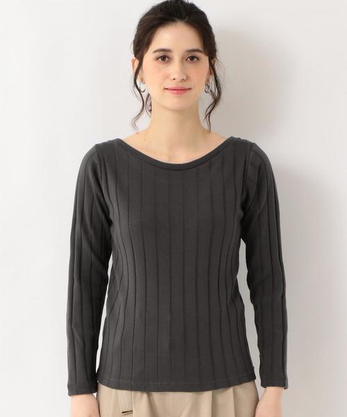 green label relaxing（グリーンレーベルリラクシング）の「SC ハリヌキフライス クルーネック カットソー ◆（Tシャツ/カットソー・レディース・オフホワイト/イエロー/ライトピンク/ブラック・FREE）」の6枚目の写真