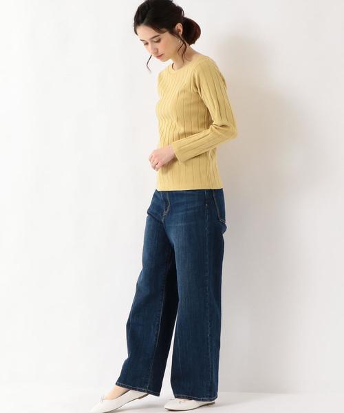 green label relaxing（グリーンレーベルリラクシング）の「SC ハリヌキフライス クルーネック カットソー ◆（Tシャツ/カットソー・レディース・オフホワイト/イエロー/ライトピンク/ブラック・FREE）」の15枚目の写真