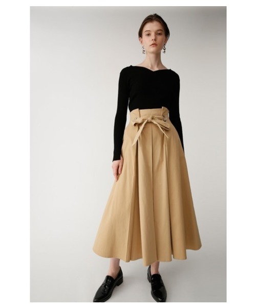 MOUSSY（マウジー）の「WAIST DESIGN SKIRT（スカート・レディース・ライトベージュ/ブラック/ワインレッド・1/2）」の3枚目の写真